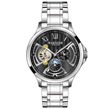 Load image into Gallery viewer, WAKNOER Automatic Mechanical Watch Men Stainless Waterproof Moon Phase Luminous Luxury Business Tourbillon Montre Homme Clock