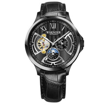 Load image into Gallery viewer, WAKNOER Automatic Mechanical Watch Men Stainless Waterproof Moon Phase Luminous Luxury Business Tourbillon Montre Homme Clock