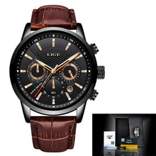 Load image into Gallery viewer, LIGE 2019 New Watch Men Fashion Sport Quartz Clock Mens Watches Brand Luxury Leather Business Waterproof Watch Relogio Masculino