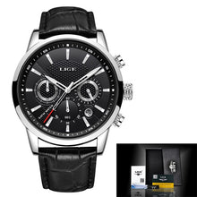 Load image into Gallery viewer, LIGE 2019 New Watch Men Fashion Sport Quartz Clock Mens Watches Brand Luxury Leather Business Waterproof Watch Relogio Masculino