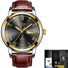 Load image into Gallery viewer, LIGE 2019 New Watch Men Fashion Sport Quartz Clock Mens Watches Brand Luxury Leather Business Waterproof Watch Relogio Masculino