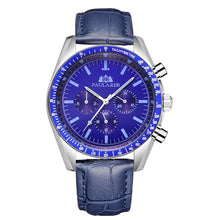 Load image into Gallery viewer, Men Automatic Self Wind Mechanical Luminous Stainless Steel Genuine Blue Coffee Brown Leather Strap Speed Racing Classic Watch