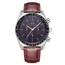 Load image into Gallery viewer, Men Automatic Self Wind Mechanical Luminous Stainless Steel Genuine Blue Coffee Brown Leather Strap Speed Racing Classic Watch