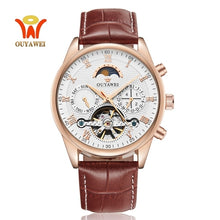 Load image into Gallery viewer, Luxury Gold Automatic Mechanical Men Watch Tourbillon Business Clock Leather Casual Business Retro Wristwatch Relojes Hombre