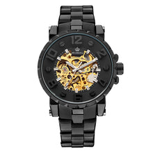 Load image into Gallery viewer, MG. ORKINA Men Wristwatch Golden Skeleton Clock Mechanical Male Wrist Watch Black Relogio Masculino Automatic Zegarek Meski