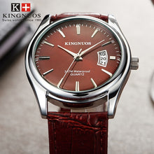 Load image into Gallery viewer, KINGNUOS Fashion Simple Men Watch casual Waterproof Quartz Watches Classic Business Leather Wristwatch Zegarki Meskie