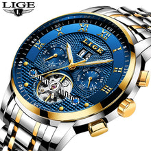 Load image into Gallery viewer, Relogio Masculino LIGE Mens Watches Top Brand Luxury Automatic Mechanical Watch Men Full Steel Business Waterproof Sport Watches