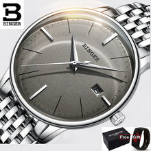Load image into Gallery viewer, Seiko Automatic Movement BINGER Top Brand Luxury Men Mechanical Watch relogio masculino Stainless Steel Strap With Gray Mirror
