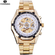 Load image into Gallery viewer, FORSINING Brand Men Automatic Watch Luxury Skeleton Mechanical Watches Men's Gold Stainless Steel Clock Relogios Masculino 2019
