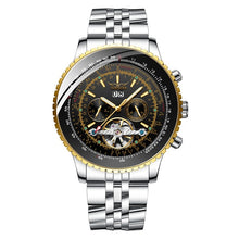 Load image into Gallery viewer, Jaragar Top Brand Golden Bezel Scale Dial Design Stainless Steel Mens Watch Luxury Automatic Mechanical Watch
