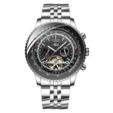 Load image into Gallery viewer, Jaragar Top Brand Golden Bezel Scale Dial Design Stainless Steel Mens Watch Luxury Automatic Mechanical Watch
