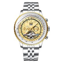 Load image into Gallery viewer, Jaragar Top Brand Golden Bezel Scale Dial Design Stainless Steel Mens Watch Luxury Automatic Mechanical Watch
