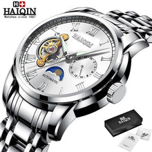 Load image into Gallery viewer, Automatic Machinery Men's watches HAIQIN 2019 New top luxury brand watch men business steel clock men moon watch reloj hombre
