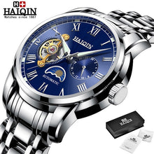 Load image into Gallery viewer, Automatic Machinery Men's watches HAIQIN 2019 New top luxury brand watch men business steel clock men moon watch reloj hombre
