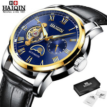 Load image into Gallery viewer, Automatic Machinery Men's watches HAIQIN 2019 New top luxury brand watch men business steel clock men moon watch reloj hombre
