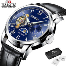 Load image into Gallery viewer, Automatic Machinery Men's watches HAIQIN 2019 New top luxury brand watch men business steel clock men moon watch reloj hombre
