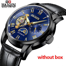 Load image into Gallery viewer, Automatic Machinery Men's watches HAIQIN 2019 New top luxury brand watch men business steel clock men moon watch reloj hombre
