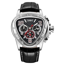 Load image into Gallery viewer, Fashion Men Automatic Mechanical Watch Jaragar Unique Triangle Dial Leather Strap Watch Sport Clock Relogio Masculino
