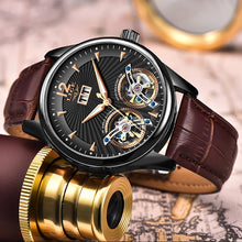 Load image into Gallery viewer, Watch Men 2020 LIGE New Dual Tourbillon Leather Mens Watches Top Brand Luxury Automatic Mechanical Clock Male Sport Wirstwatch
