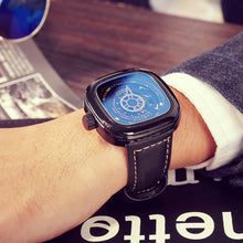 Load image into Gallery viewer, CAROTIF Top Luxury Men's Watch Leather Waterproof Pin Buckle Hollow Square Stainless Steel Luminous Machinery Fashion Men Watch
