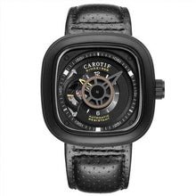 Load image into Gallery viewer, CAROTIF Top Luxury Men's Watch Leather Waterproof Pin Buckle Hollow Square Stainless Steel Luminous Machinery Fashion Men Watch
