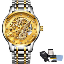 Load image into Gallery viewer, Dragon Skeleton Automatic Mechanical Watches For Men Wrist Watch Stainless Steel Strap Gold Clock 30m Waterproof Mens watch
