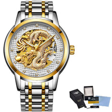 Load image into Gallery viewer, Dragon Skeleton Automatic Mechanical Watches For Men Wrist Watch Stainless Steel Strap Gold Clock 30m Waterproof Mens watch
