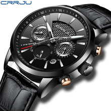 Load image into Gallery viewer, Quartz Watch CRRJU New Luxury Men Outdoor Mens Watches Sport Watches Chronograph Wristwatch Clock Leather Wrist Watch
