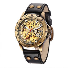 Load image into Gallery viewer, SHENHUA Retro Automatic Mechanical Watches Men Brand Luxury Leather Skeleton self wind Men WristWatch Gift relogio masculino
