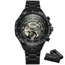 Load image into Gallery viewer, 2019 WINNER Men Gold Watches Automatic Mechanical Watch Male Skeleton Wristwatch Stainless Steel Band Luxury Brand Sports Design
