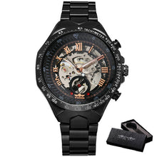 Load image into Gallery viewer, 2019 WINNER Men Gold Watches Automatic Mechanical Watch Male Skeleton Wristwatch Stainless Steel Band Luxury Brand Sports Design

