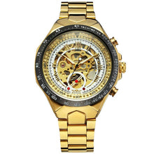 Load image into Gallery viewer, 2019 WINNER Men Gold Watches Automatic Mechanical Watch Male Skeleton Wristwatch Stainless Steel Band Luxury Brand Sports Design
