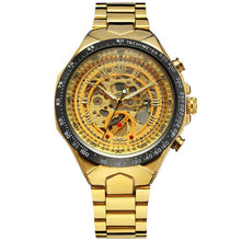 Load image into Gallery viewer, 2019 WINNER Men Gold Watches Automatic Mechanical Watch Male Skeleton Wristwatch Stainless Steel Band Luxury Brand Sports Design
