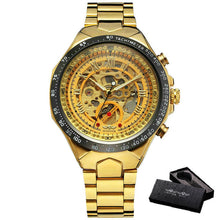 Load image into Gallery viewer, 2019 WINNER Men Gold Watches Automatic Mechanical Watch Male Skeleton Wristwatch Stainless Steel Band Luxury Brand Sports Design
