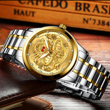 Load image into Gallery viewer, Montre homme Luxury Gold Men watches Automatic Self-Wind  Waterproof Dragon Face Full Solid Watch Wristwatch reloj hombre

