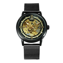 Load image into Gallery viewer, WINNER Official Fashion Casual Men Mechanical Watch Blue Mesh Strap Ultra Thin Skeleton Mens Watches Top Brand Luxury Clock 2019
