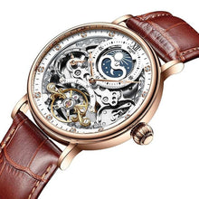 Load image into Gallery viewer, KINYUED Skeleton Watches Mechanical Automatic Watch Men Tourbillon Sport Clock Casual Business Moon Wrist Watch Relojes Hombre
