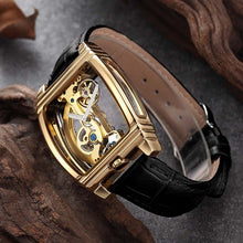 Load image into Gallery viewer, Transparent Automatic Mechanical Watch Men Steampunk Skeleton Luxury Gear Self Winding Leather Men's Clock Watches montre homme
