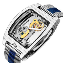 Load image into Gallery viewer, Transparent Automatic Mechanical Watch Men Steampunk Skeleton Luxury Gear Self Winding Leather Men's Clock Watches montre homme
