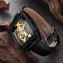 Load image into Gallery viewer, Transparent Automatic Mechanical Watch Men Steampunk Skeleton Luxury Gear Self Winding Leather Men's Clock Watches montre homme
