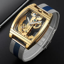 Load image into Gallery viewer, Transparent Automatic Mechanical Watch Men Steampunk Skeleton Luxury Gear Self Winding Leather Men's Clock Watches montre homme
