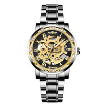 Load image into Gallery viewer, WINNER 2019 Black Stainless Steel Mens Skeleton Watches Top Brand Luxury Transparent Mechanical Male Automatic Wrist Watch
