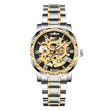 Load image into Gallery viewer, WINNER 2019 Black Stainless Steel Mens Skeleton Watches Top Brand Luxury Transparent Mechanical Male Automatic Wrist Watch
