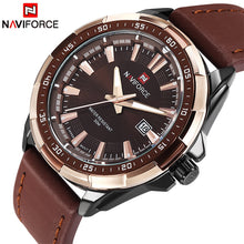 Load image into Gallery viewer, NAVIFORCE Mens Watches Top Luxury Brand Fashion Sport Watches Men Waterproof Quartz Clock Male Army Military Leather Wrist Watch
