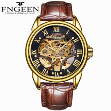 Load image into Gallery viewer, FNGEEN Casual the Mens' Watches Resistant Leather Strap Watch Business Automatic Mechanical Watch Male Clock relogio masculino
