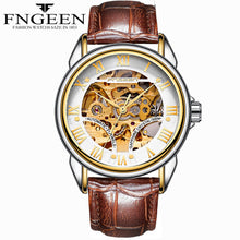 Load image into Gallery viewer, FNGEEN Casual the Mens' Watches Resistant Leather Strap Watch Business Automatic Mechanical Watch Male Clock relogio masculino
