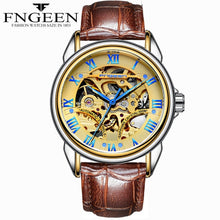 Load image into Gallery viewer, FNGEEN Casual the Mens' Watches Resistant Leather Strap Watch Business Automatic Mechanical Watch Male Clock relogio masculino
