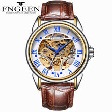 Load image into Gallery viewer, FNGEEN Casual the Mens' Watches Resistant Leather Strap Watch Business Automatic Mechanical Watch Male Clock relogio masculino
