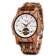 Load image into Gallery viewer, BOBO BIRD Men Watch Mechanical Wristwatches Date Display Luxury Black Wooden Watches relogio masculino-Wood Watch Boxes C-Q27
