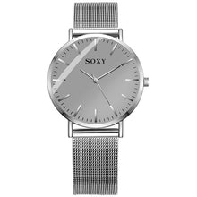 Load image into Gallery viewer, Men's Watch SOXY Brand Deluxe Quartz Clock Simple Dial Stainless Steel Strap Watch for Men Relogio Masculino Zegarek Meski
